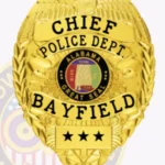 Classic Eagle Top Shield Badge with Laurel Center, 4 Ribboned Text Panels, Reef Border view 2