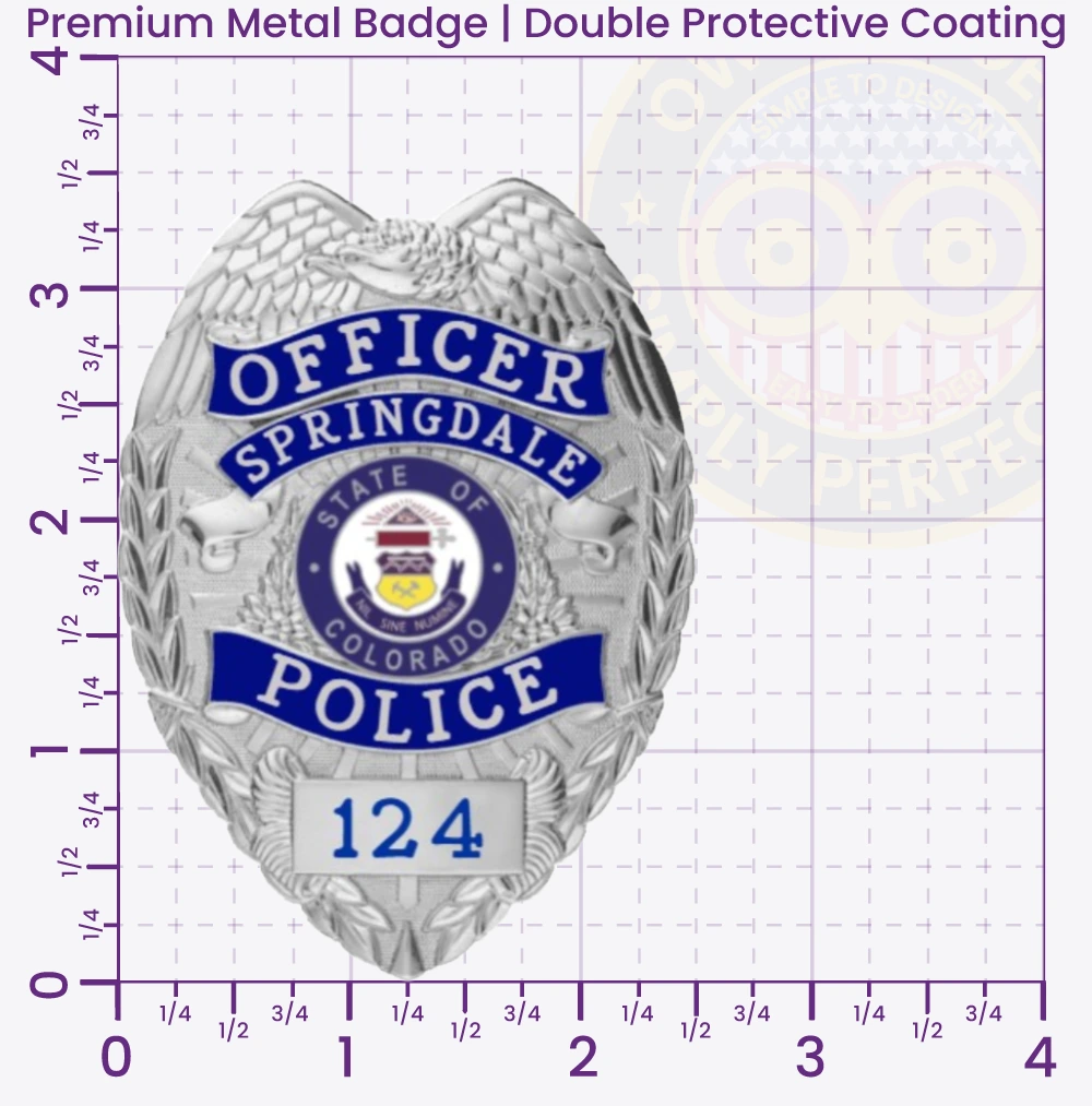 3-C11RCB Buy Custom Badges And Design, Create, Build and Order Personalized Badges and Customized Badges Colorado Police Badges Silver 3 Premium Badges