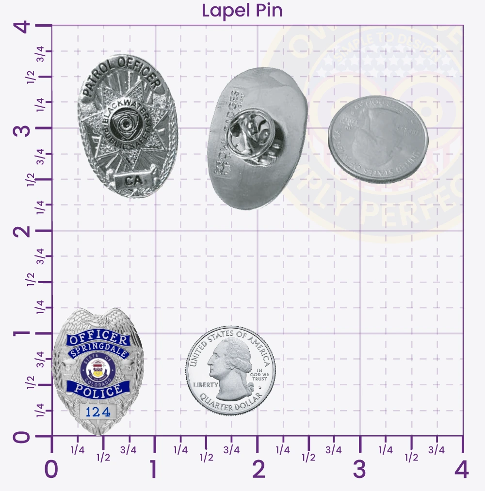 3-C11RCB Buy Custom Badges And Design, Create, Build and Order Personalized Badges and Customized Badges Colorado Police Badges Silver Lapel Pins