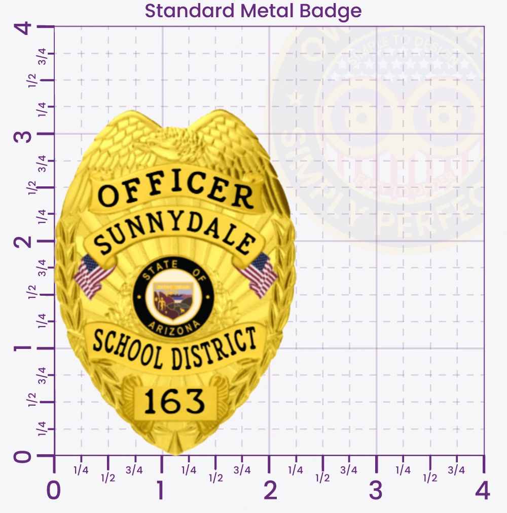 3-C15CB Buy Custom Badges And Design, Create, Build and Order Personalized Badges and Customized Badges School District Police Badges Gold 3.25 Standard Badges