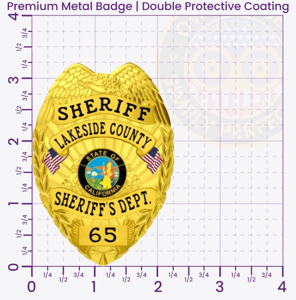 3-C15SFB Buy Custom Sheriff Badges And Design, Create, Build and Order Personalized Sheriff Badges Deputy Gold 3.25 Premium Badges