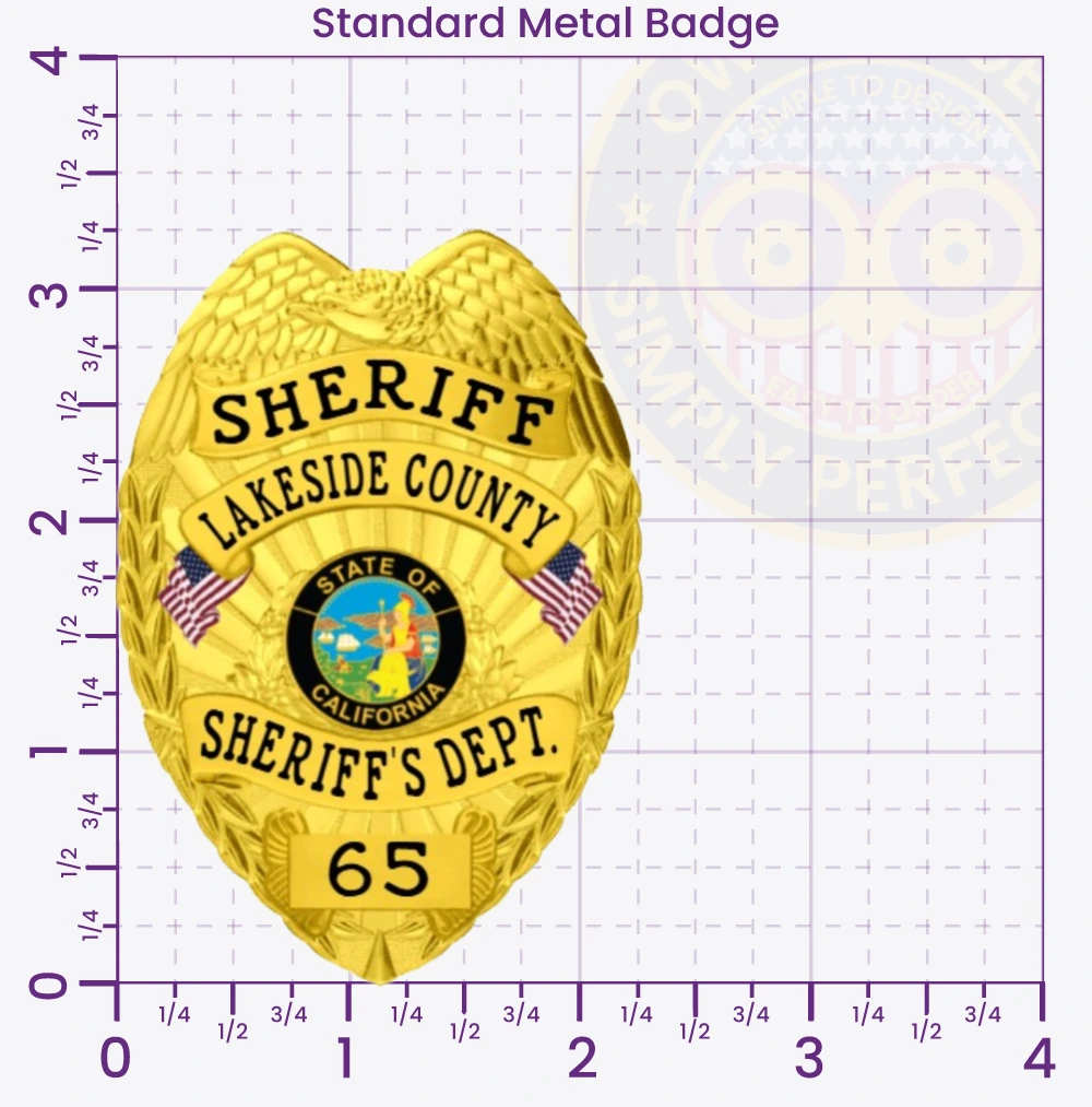 3-C15SFB Buy Custom Sheriff Badges And Design, Create, Build and Order Personalized Sheriff Badges Deputy Gold 3.25 Standard Badges
