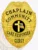 This custom metal badge in gold color with a safety pin attachment prominently displays "CHAPLAIN," "COMMUNITY," and "CARE RESPONDER." The badge features a central black circle showcasing a white cross with an American flag, surrounded by intricate golden detailing.