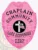 This elegant custom metal badge in BCAM pink color with a safety pin attachment displays the words "CHAPLAIN," "COMMUNITY," and "CLERGY." The badge features a striking design with a central emblem of a white cross, reflecting purpose and service to the community.