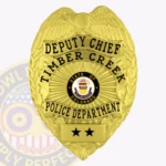 Traditional Shield Badge with Eagle Top, Starburst Background, 4 Ribbon view 1