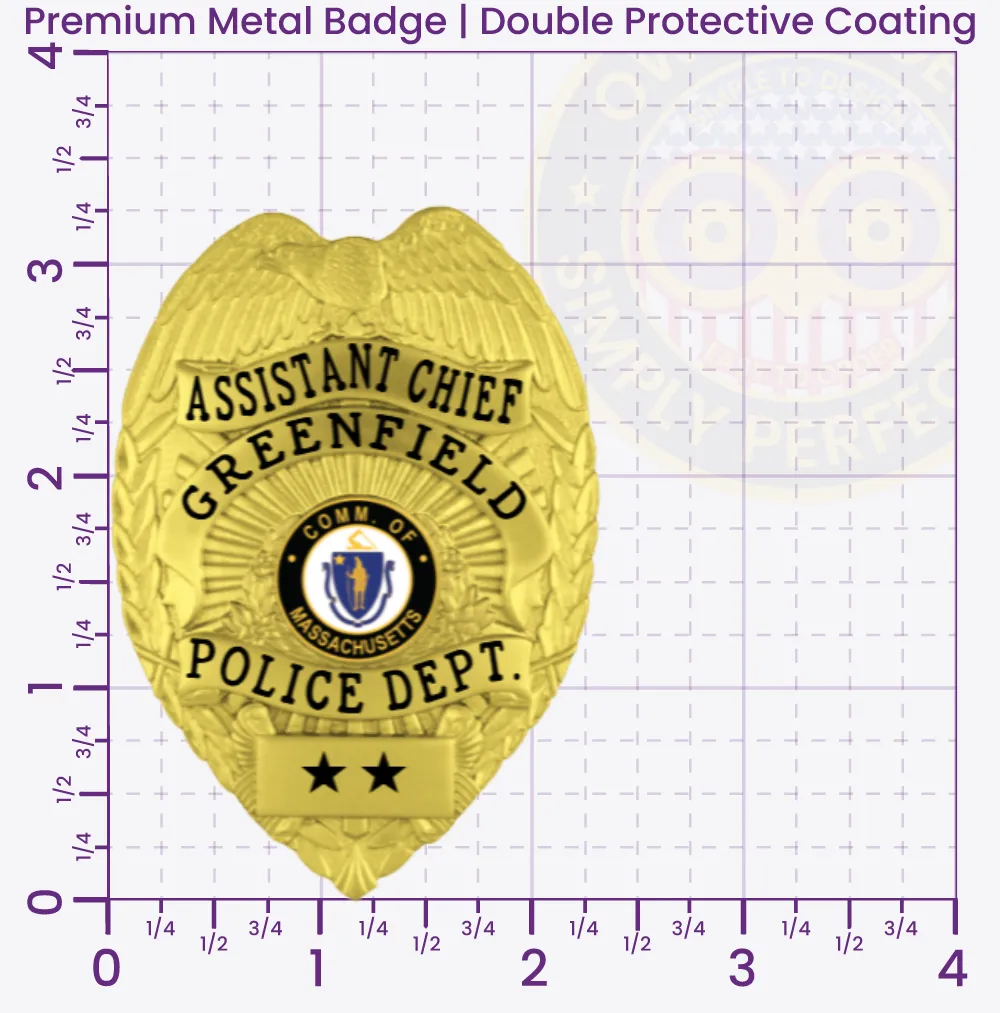 3-F2PLB Buy Custom Police Badges And Design, Create, Build and Order Personalized Police Badges Officer Badges Gold 3.25 Premium Badge