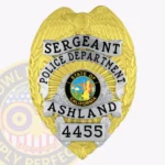 Contemporary Eagle Top Badge with Starburst Background, Floral Center view 1