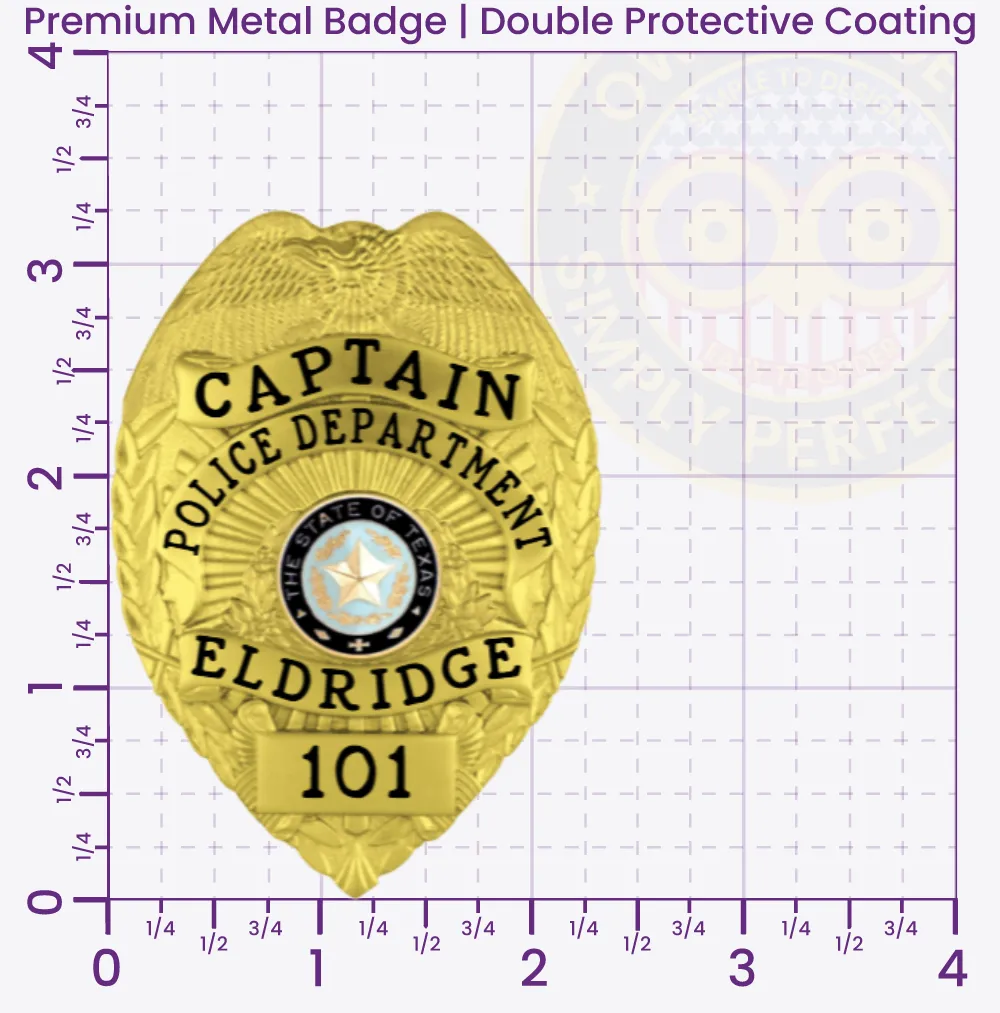 3-F3PLB Buy Custom Police Badges And Design, Create, Build and Order Personalized Police Badges Officer Badges Gold 3.25 Premium Badge