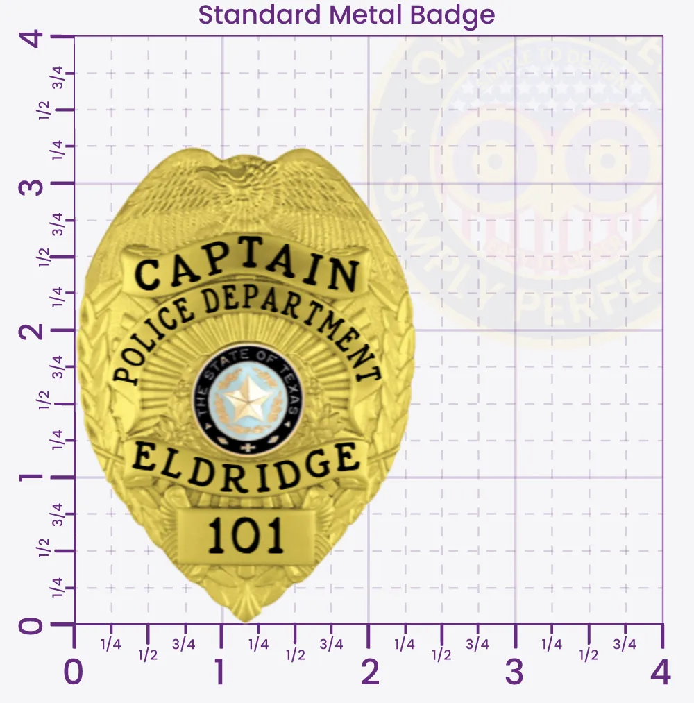 3-F3PLB Buy Custom Police Badges And Design, Create, Build and Order Personalized Police Badges Officer Badges Gold 3.25 Standard Badge