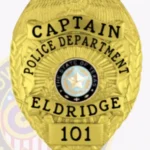 Ceremonial Eagle Top Shield, Sunburst Background, 4 Ribbon Text Panels, Laurel Edge Badge view 2