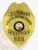Gold metal badge for Crestview Police Lieutenant with an eagle emblem at the top, black engraved text reading "LIEUTENANT POLICE DEPARTMENT CRESTVIEW," centered Florida state seal, and badge number "555" on a gold plate at the bottom, fastened with a safety pin.