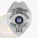 Vintage Eagle Top Badge with Sunburst Background, Floral Center, 4 Text Panels, Reef Edge view 1