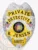 Highlighted is a custom metal badge in a polished silver finish, accentuated with gold panels that read "GREAT SEAL" along with the State of Alabama emblem. The reliable safety pin attachment makes this badge ideal for private investigators seeking a stylish and functional identification solution.