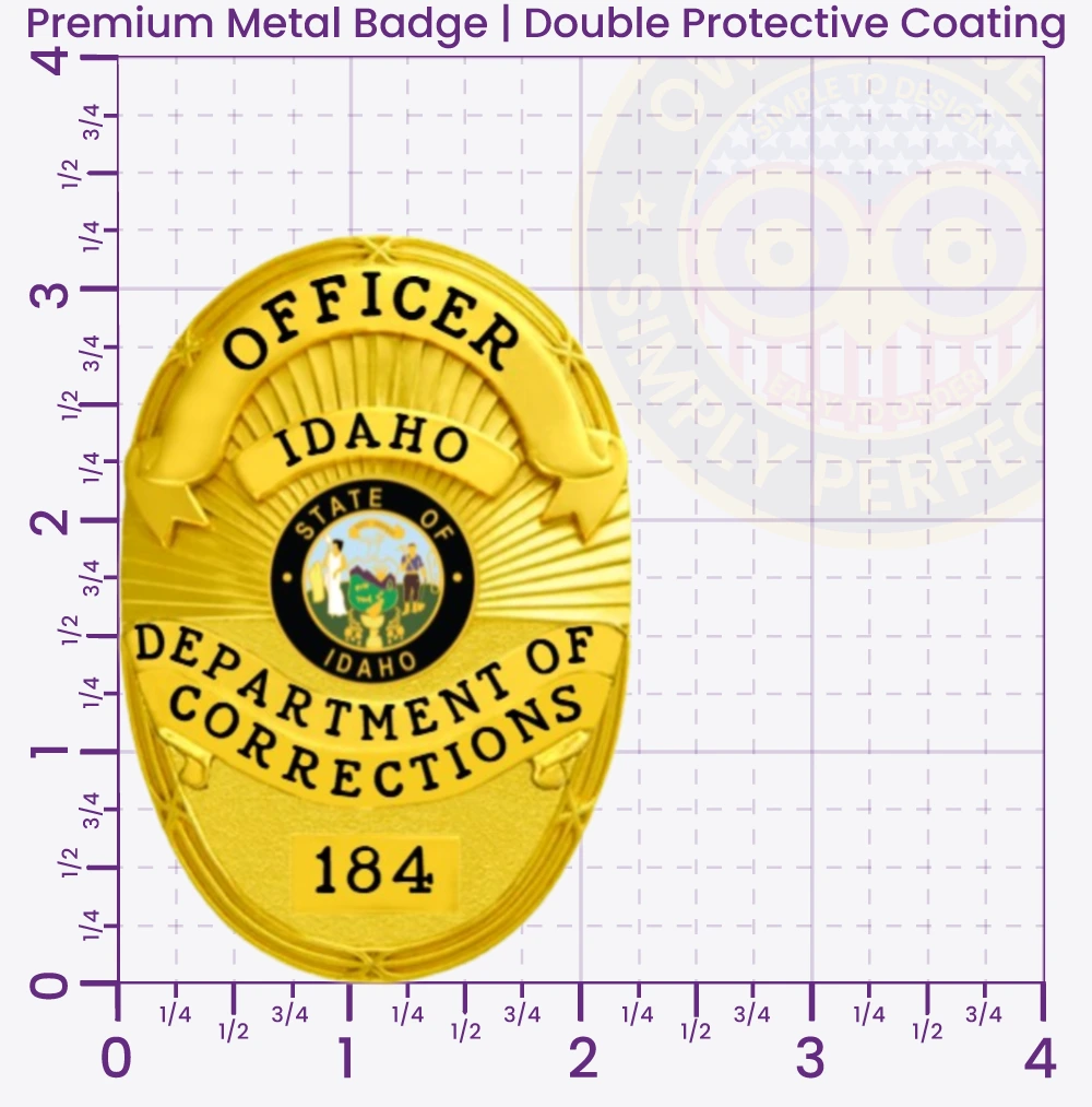 5-D11CB Custom Corrections Badges Correctional Badges Prison Badges Jail Badges Gold Badges 3.25 Premium