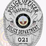 Classic Oval Shield with Starburst Background, Flags, 4 Raised Text Panels, Reef Edged Border Badge view 2