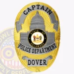 Formal Oval Shield with Capitol Building Center, Background Rays, 3 Text Panels, Classic Edge Badge view 1