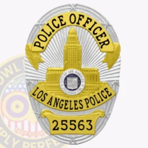 Oval · Gold police officer badge