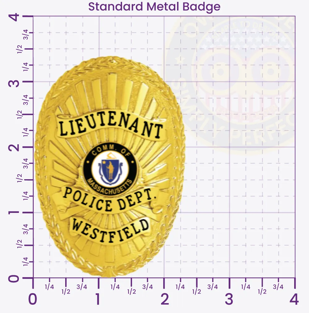 8-D13-2 Custom Police Badges And Design, Create, Build and Order Personalized Police Badges Officer Badges Gold Badges 3.32 Standard