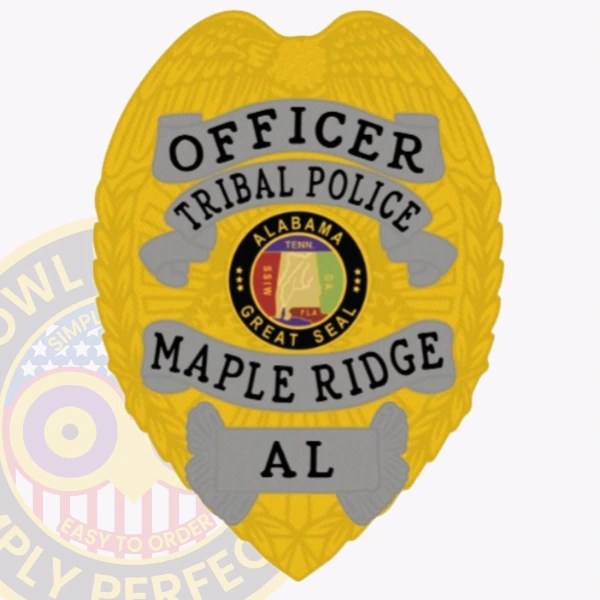 Police Badge Patch B3-C11 - chest badge shape - main view