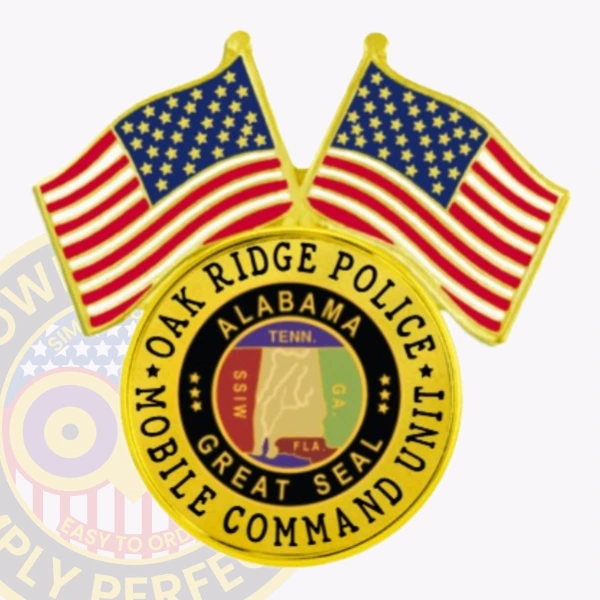 US And State Flag Lapel Pin LUS Badge - lapel pin - main view