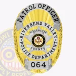 Classic Oval Shield with 5 Point Star Center, Sunburst Background, 6 Text Panels, Laurel Edge Badge view 1