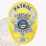 Professional Oval Badge with 7 Point Star Center, Sunburst Background, 6 Text Panels, Ribbed Border view 1