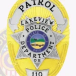 Professional Oval Badge with 7 Point Star Center, Sunburst Background, 6 Text Panels, Ribbed Border view 2