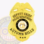 Modern Shield Badge with Eagle Top, Textured Background, 4 Text Panels, Classic Border view 1