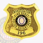 Vintage Shield Badge with Textured Background, 4 Text Panels, 2 Ribbon Panels, Classic Edge view 1