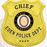 Vintage Shield Badge with 3 Text Panels, Textured Background, and Line Border view 4