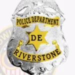 Classic Eagle Top Shield Badge with 6-Point Star Center, 3 Text Panels, Floral Edge view 2
