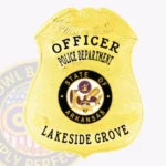 Traditional Shield Badge with Eagle Top, 3 Text Panels, Classic Border view 1