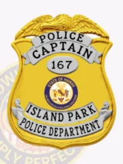 13-G1 Custom Badges And Design, Create, Build and Order Custom Badges Personalized Badges Officer Badges Island Park Police Gold Badges