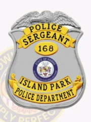 13-G1 Custom Badges And Design, Create, Build and Order Custom Badges Personalized Badges Officer Badges Island Park Police Silver Badges