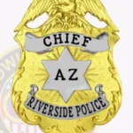 Classic Shield Badge with Eagle Top, 6 Pointed Star Center, 3 Text Panels, Laurel Edge view 2