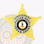 Traditional 5 Point Star Badge with Reef Design Background, Rounded Points view 3