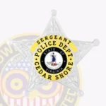 Traditional 5 Point Star Badge with Reef Design Background, Rounded Points view 2