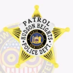 Traditional 5 Point Star with Black Stripes, Rounded Points Badge view 2
