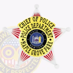 14-b3 custom badges and design, create, build and order custom badges personalized badges officer badges maple grove park police silver