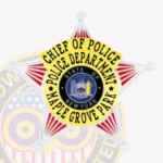 Vintage 5 Point Star with Red Stipes, Rounded Points Badge view 2