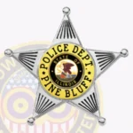 Classic 5 Point Star with Black Stripes, Rounded Points Badge view 2
