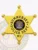 A stunning gold custom 6 pointed star metal badge for Summerset Police showcases the words "SUMMERSET POLICE DEPT." prominently around the center, which features the Michigan state seal. Designed with a safety pin attachment, it combines elegance and functionality for police personnel.