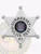 This custom 6 pointed star metal badge for Summerset Police gleams in silver, with "SUMMERSET POLICE DEPT." beautifully arranged around the central Michigan state seal. The safety pin attachment provides a secure fit, making it perfect for use by law enforcement personnel.