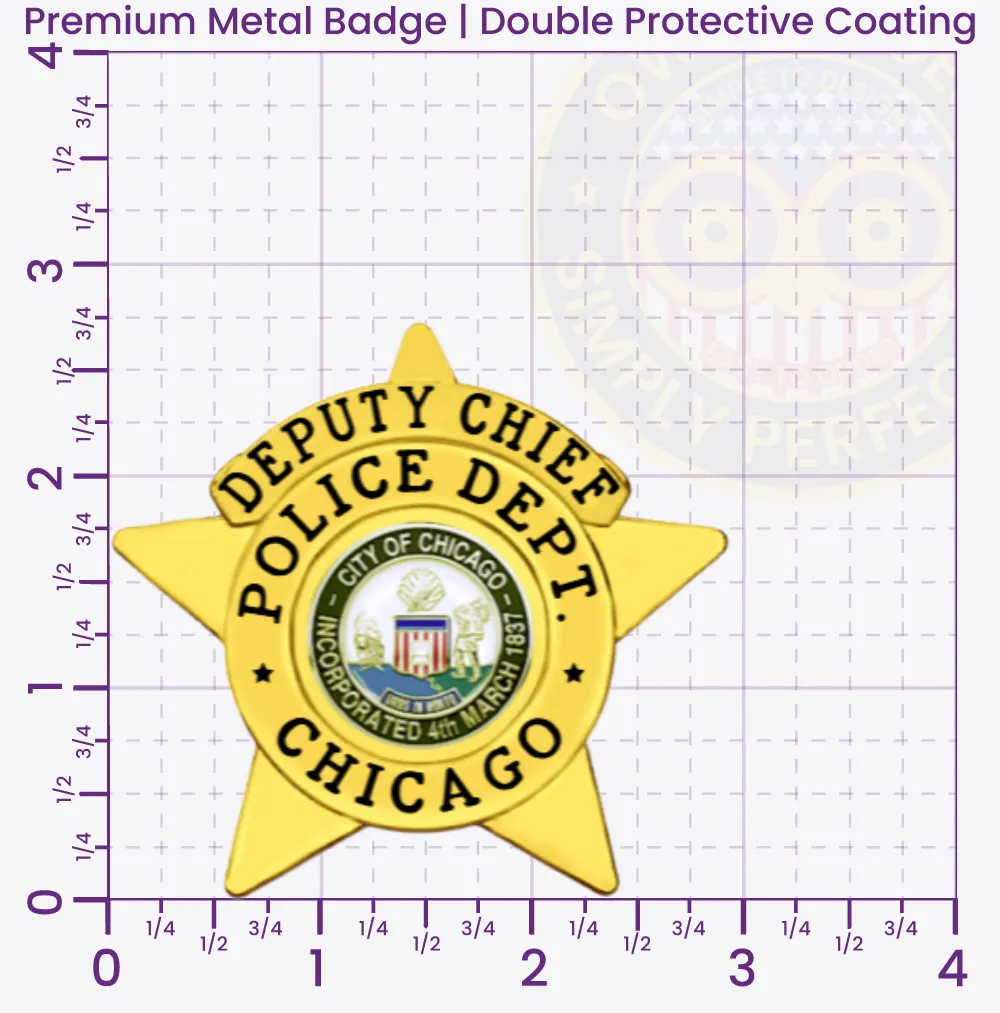 14-J1IL Custom Badges And Design, Create, Build and Order Custom Badges Personalized Badges Officer Badges Chicago Police Gold Badges 2.75 Premium