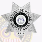Traditional 7-Point Star Shield with Reef Accents, 3 Text Panels, Line Edge Badge view 2