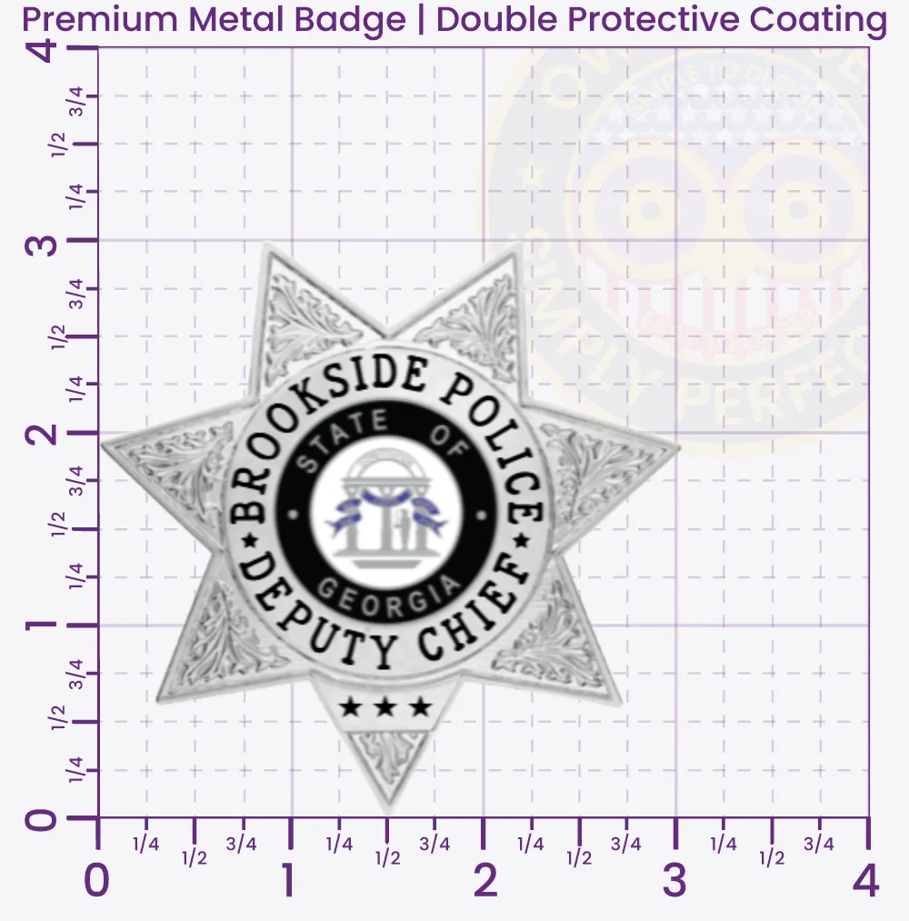 15-H11-1 Custom Badges And Design, Create, Build and Order Custom Badges Personalized Badges Officer Badges Brookside Police Silver Badges 3 Premium