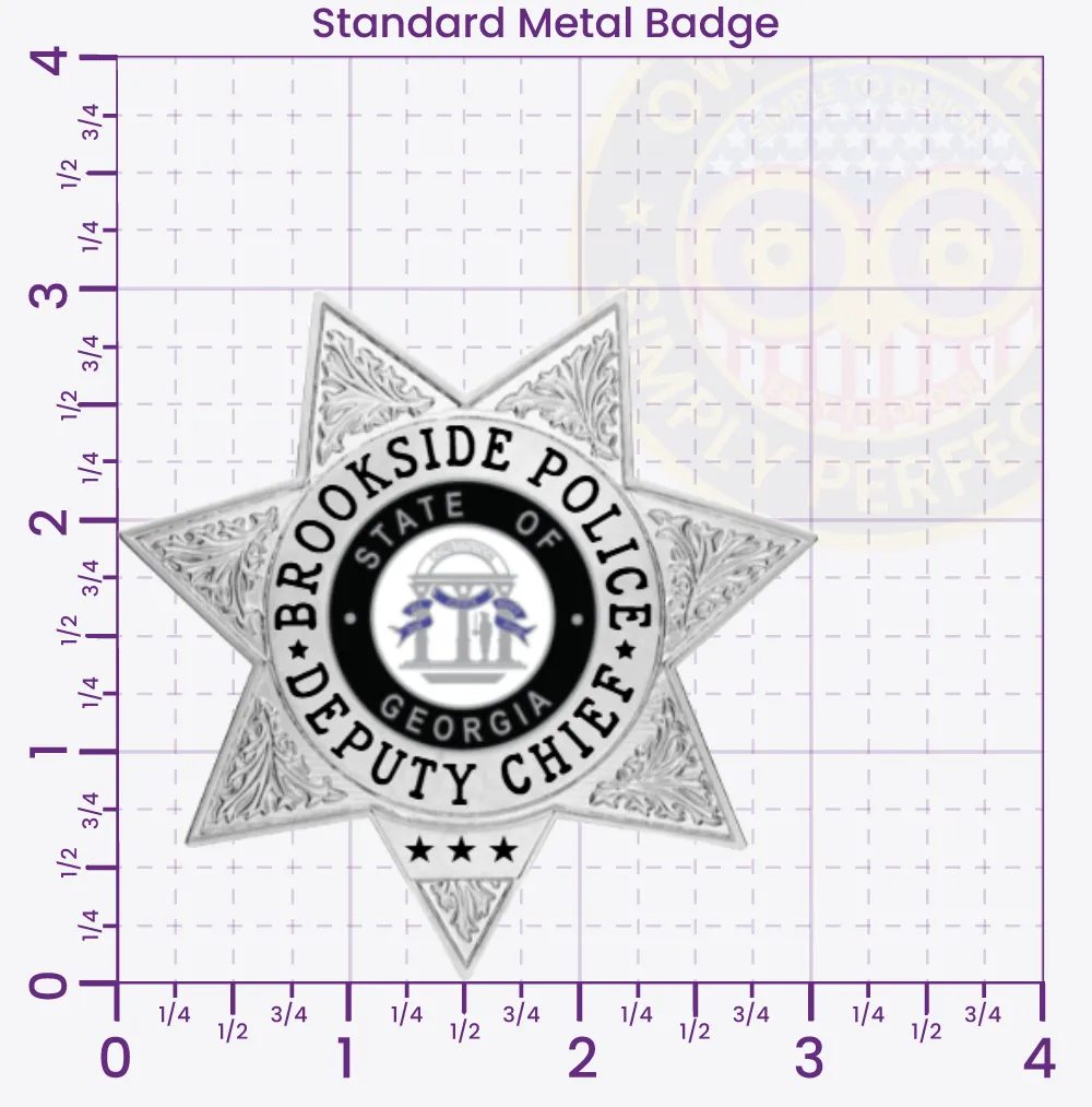 15-H11-1 Custom Badges And Design, Create, Build and Order Custom Badges Personalized Badges Officer Badges Brookside Police Silver Badges 3 Standard