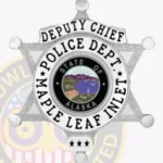 Classic 6 Point Star Badge with Rounded Points, Top Ribbon, 4 Text Panels, Laurel Border view 2
