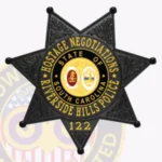 Classic 7-Pointed Star Circle Shield with Rounded Points, 3 Text Panels, Reef Accents, Classic Edge Badge view 4