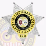 Classic 7-Pointed Star Circle Shield with Rounded Points, 3 Text Panels, Reef Accents, Classic Edge Badge view 2